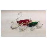 6 Duncan Miller Glass Swans
