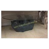 Metal Bear Coffee Table W Glass Top
