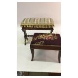 Victorian Organ Bench, Needlepoint Stool