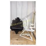 Flax Wheel in White Paint & Corner Shelf