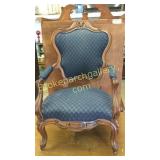 Walnut Victorian Open Armchair