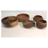 5 Turned Wood Bowls