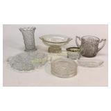 7 Pieces Cut, Pattern, Art Glass