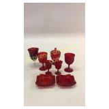 8 Pieces Ruby Glass