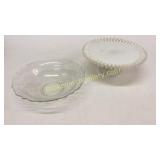 Silver Crest Cake Stand, Fostoria Bowl