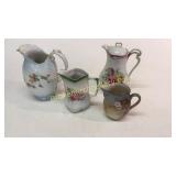 4 Assorted Pitchers, Creamers