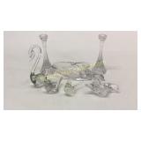 7 Pieces Lead Crystal and Blown Glass