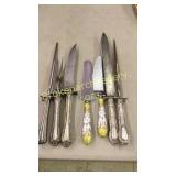 2 Plated Carving Sets, Gilt Cake Set