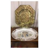 Brass Sconce & Turkey Platter