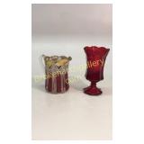 Wexford Ruby Flash Pitcher, Olympic Ruby Vase