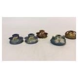 5 Roseville Candlesticks