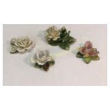 4 Italian Porcelain Table Flowers
