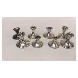 8 Weighted Sterling Candle Holders