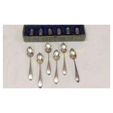 Set Sterling Salts, 6 Sterling Spoons
