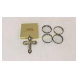 Gotham Sterling Cross, 4 Sterling Rim Coasters