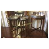 3 Silver Plated Trays on Custom Stands