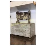 Primitive Lift Top Box in White Paint & Mag Rack