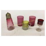 5 Pieces Victorian Glassware