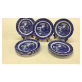 11 Mintons 19th Century Blue Willow Plates