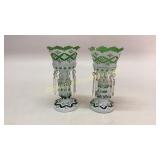 Pair Beautiful Bohemian Cut Mantle Lusters