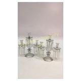 Pair Heisey Style Triple Candleabra