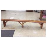 Heart Pine Train Station Bench