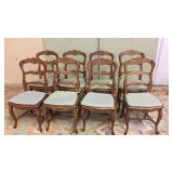 Set of 8 French Oak Dining Chairs