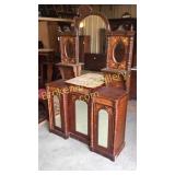 Inlaid Walnut & Mahogany Etagere
