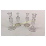 2 Pair Cut Glass Candleholders