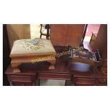 2 Needlepoint Foot Stools