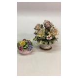 Staffordshire and Capodimonte Table Flowers