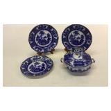 4 Pieces Flow Blue