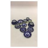 16 Pieces Flow Blue China