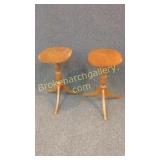 Pair Custom Made Curly Candle Stands
