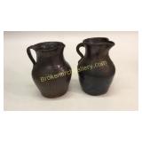 2 Hand Thrown Milk Pitchers