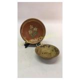 2 Painted Dirt Dishes