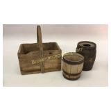 Wooden Keg, Bucket, Wood Tote
