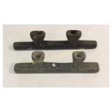 2 Native American Black Stone Double Pipes