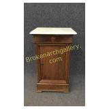 Walnut Marble Top Nightstand