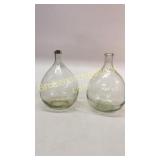 Pair Blown Glass Bottles