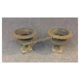 Pair 14" Vintage Table Urns