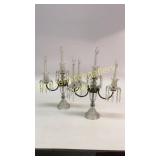 Pair Triple Light Brilliant Candelabra