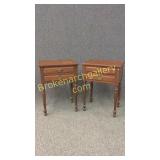Pair Walnut 2 Drawer Stands