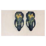 Pair Roseville Tiger Lilly Wall Pockets