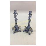 Pair Meissen Style Candle Sticks