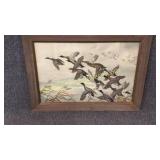 Mallards in Flight Engraving