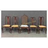 4 Queen Anne Chairs & Carved Side Chair