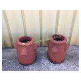 Pair Terracotta Chimney Tops