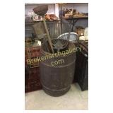Vintage Barrel & 3 Hand Tools