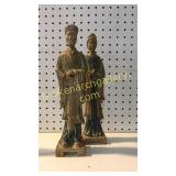 Pair Carved Asian Figures